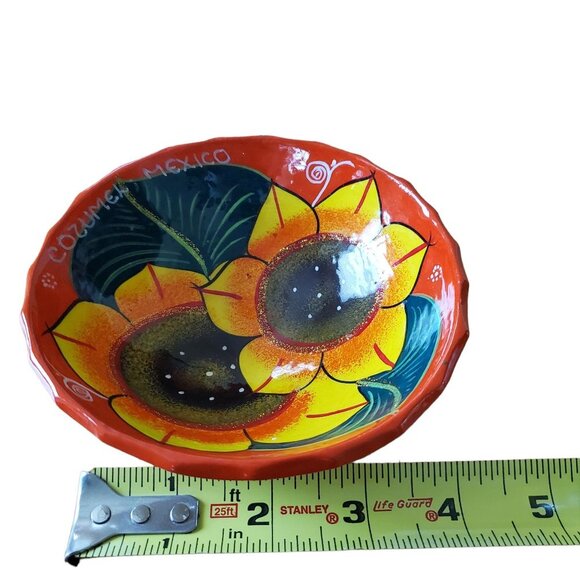 Cozumel Mexico Floral Vibrant Colored Homemade Salsa Dish Trinket Bow - Picture 10 of 10